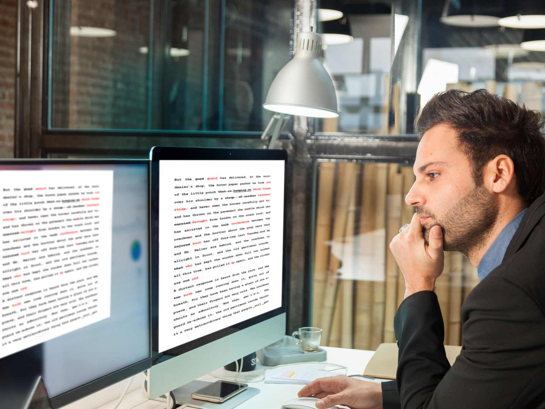 Businessman using computer